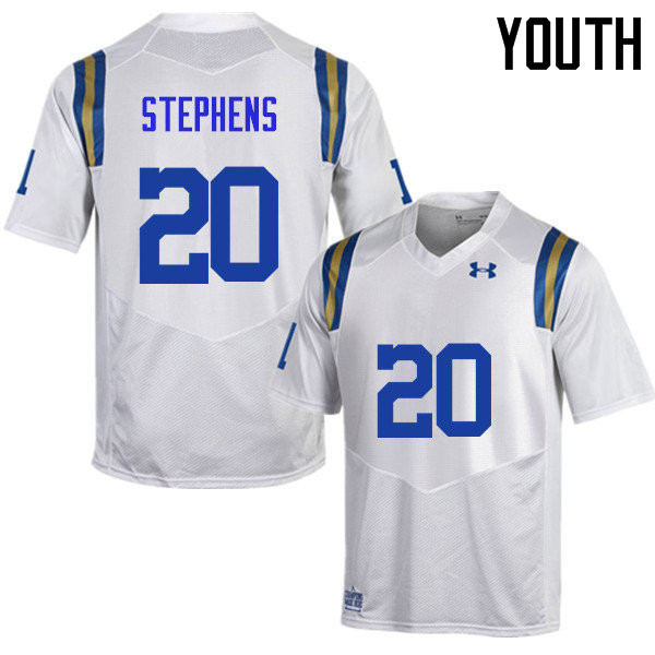 Youth #20 Brandon Stephens UCLA Bruins Under Armour College Football Jerseys Sale-White - Click Image to Close